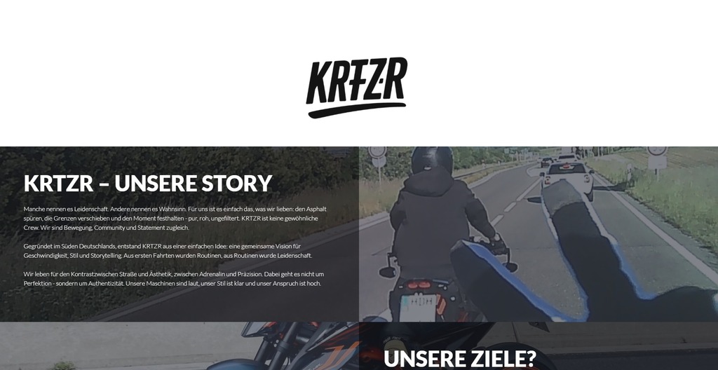 Website für KRTZR erstellt von 956 Media